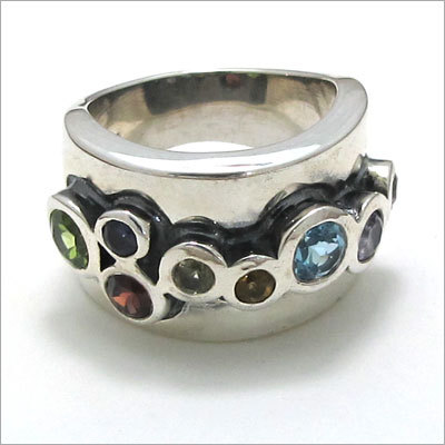 Silver Multi Stone Rings