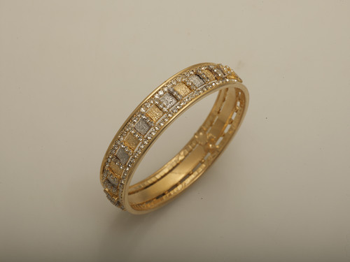 Designer Stone Bangles - Gold Stone, 55-65 mm Diameter | Elegant, Polished, Handcrafted, Customizable