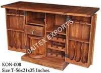Wooden Wine Cabinet - Solid Wood Material | Elegant Design, Superior Finish, Highly Spacious, Attractive Look