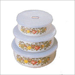 3 Pcs. Serving Bowl - Melamine, 1100/750/480ml, White | Airtight Lids, Stackable, Microwave Safe, Durable