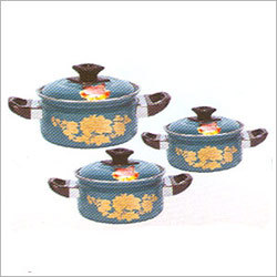 Heritage Collection - Metal Bowls Set 2.75L/2.00L/1.25L, Blue, Lid & Handles, Aesthetic Food Storage