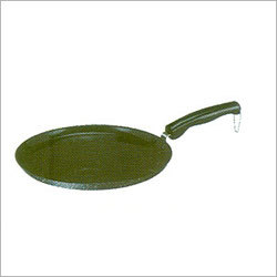 Dosa Tawa Medium - Enameled Steel 265mm Dark Green Smooth Finish Long Bakelite Handle
