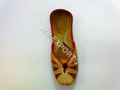 Red And Yellow Indian Ethenic Mojari Sandals