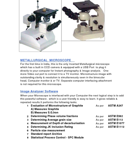 Metallurgical Microscopes