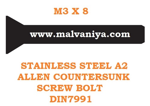 M3 X 8 COUNTERSUNK ALLEN SCREW BOLT