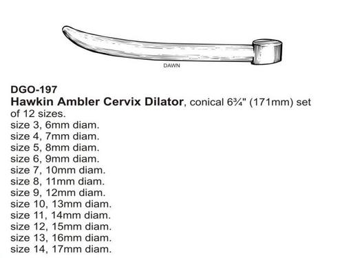 Hawkin Ambler Cervix Dialatorhawkin Ambler Cervix Dimension(l*w*h): 5-20 Millimeter (Mm)