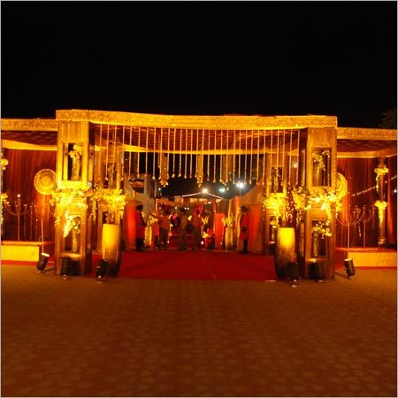 Resorts - Fabric and Metal, Gold | Elegant Design, Luxurious Ambiance, LED Lighting, Event Ready