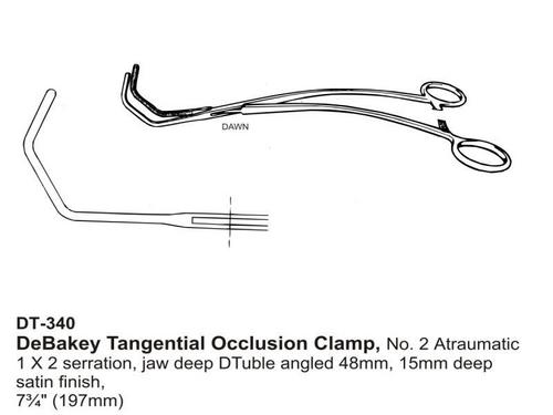 Steel Debakey Tangential Occlusion Clamp