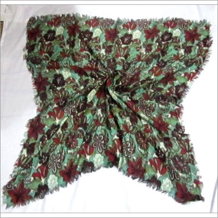 Wool Printed Square Scarves Length: 53X53  Centimeter (Cm)