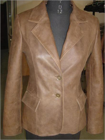 Brown Leather Jacket - Brown Leather, Multiple Sizes | Double-Stitched, Button Closure, Polyester Lining, Comfortable Fit