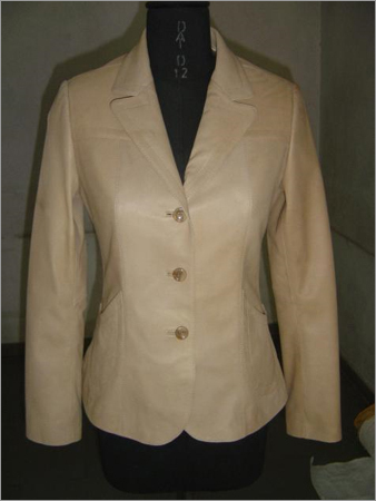 Ladies Sheep Nappa Jacket - Sheep Nappa, S-XL, Off-White | Notched Collar, Artificial Fur Trim, Button Closure, Stylish Warmth