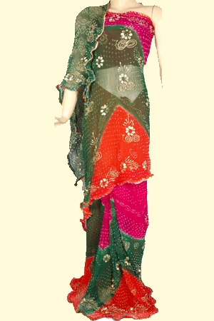 Gold Print Saree