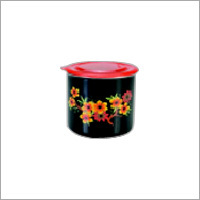 1 Pcs Multipurpose Jar Set - Plastic, 1.5L/1.0L, Black with Red Lid | Airtight, Unbreakable, Durable, Floral Design