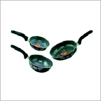 3 Pcs Utility Set - Enamel Coated, Black Plastic Handle, Varying Sizes | Durable, Sturdy, High Tensile Strength