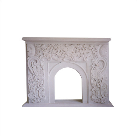 Pure White Marble Fire Place