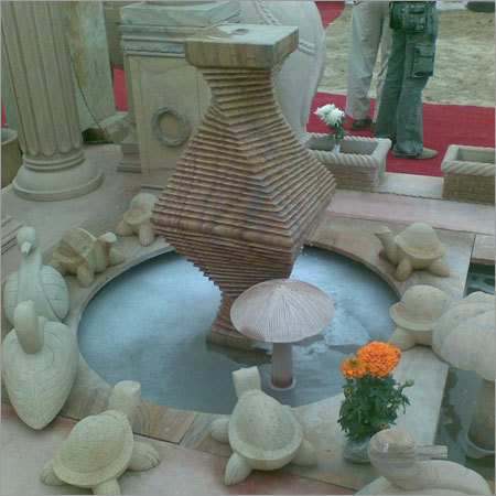 Modern Art & Religious Stone Fountain