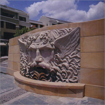Elevational Lion Face Fountain