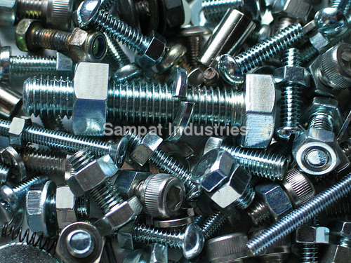 Nut Bolts - Metal Alloy, Size M6-M24, Zinc Plated Finish | Automotive Grade, High Durability, Hex & Round Head Types, Metric & UNC Threads
