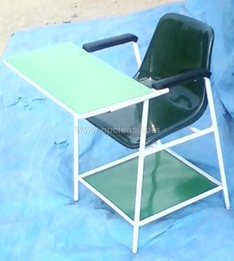 FIBREGLASS WRITING PAD CHAIR WITH BOOKS PROVISION