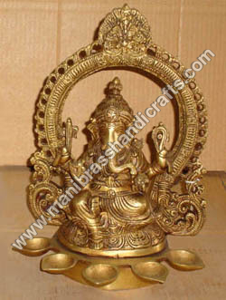 Ganesh With Ring & 5 Deeyas