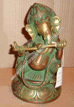 Easy To Install Ganesh Sitting Playing Flute