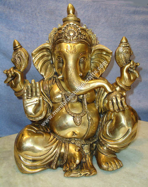 Ganesh Sitting With Out Base 4 Arms