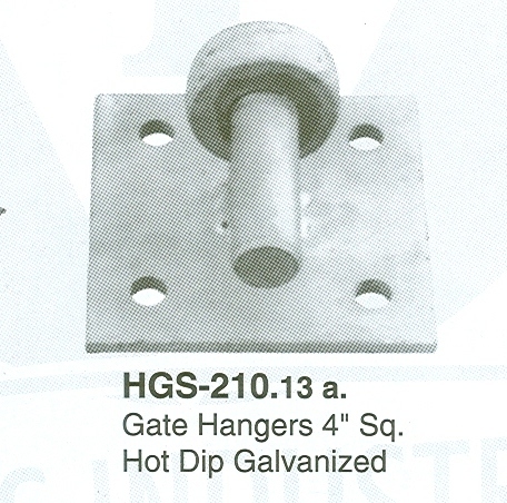 GATE HANGERS 4' SQ. HOT DIP GALVANIZED