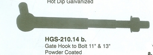 GATE HOOK TO BOLT 11" & 13" POWDER COATED
