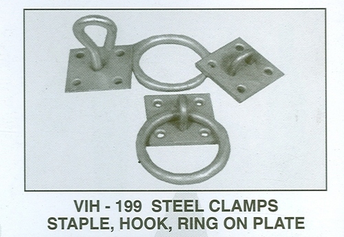 STEEL CLAMPS STAPLE HOOK RING ON PLATE