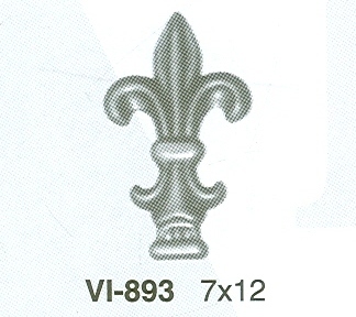 Leaves and Flowers - Cast Iron 7x12 Inches Silver, Elegant Design, Durable, Weather Resistant, Fleur-de-lis Style