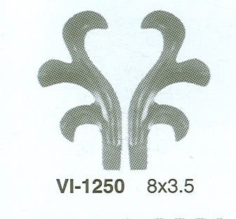 Leaves and Flowers - Metal, 8x3.5 Inches, Gray | Elegant Design, Durable Material, Easy Installation, Versatile Use, Customizable Sizes
