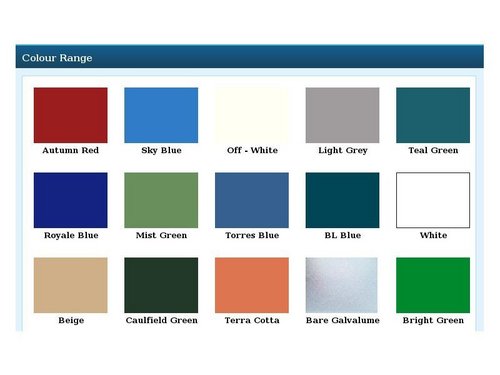Roofing Sheet Color Shade Card