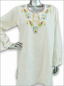 Ethnic Tunic Tops - Cotton, Long Sleeve, Multicolor | Machine Embroidery, Stylish Design, Durable Fabric, Customizable