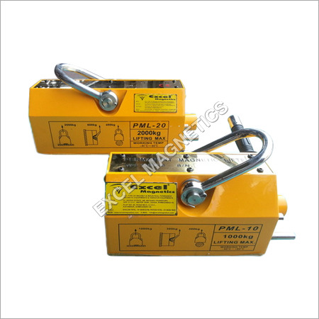 Magnetic Lifter - Neodymium Magnetic, 140mm Wide x 170mm Long x 25mm High, Yellow | Lightweight, Compact Design, No Power Requirement, Excellent Safety Features, High Lifting Capacity