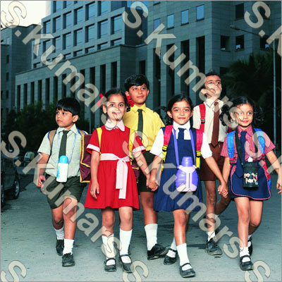 blue and yellow school uniforms