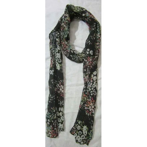 Cotton Flower Printed Stole - Knitting Type: Machine Made