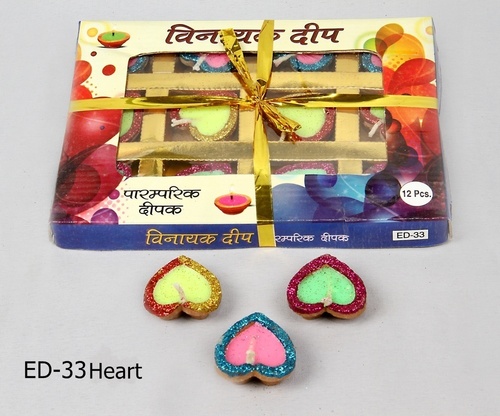 Heart Shaped Earthen Diyas