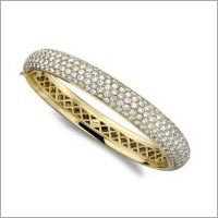 Wristlet - 18k Gold Bangle, 28.24 Gms | Elegant Design, Diamond Accent, Luxury Style