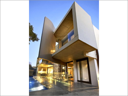 Unique and Contemporary Home Design Exterior - Concrete, Variable Dimensions, Beige | Modern Design, Exterior Appeal, Unique Style, Luxury Feel, Customizable, High Structural Integrity
