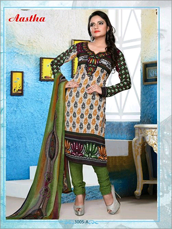 Designer Salwar Kameez Suit - Cotton Blend, Unstitched, 3 Pieces | Printed Work, Party Wear, Stylish, Comfortable