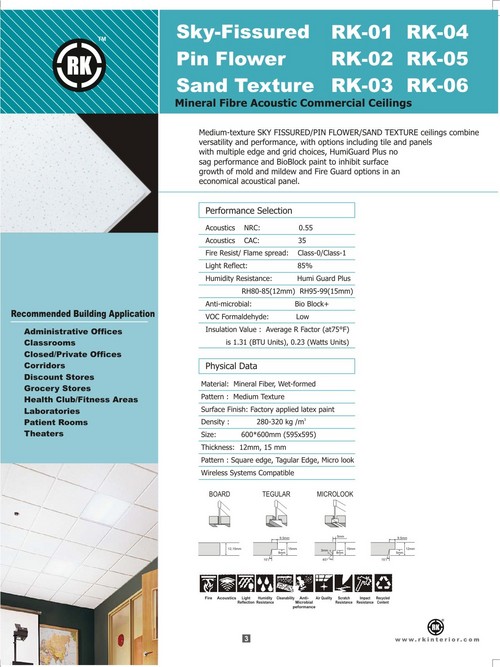 Mineral Fiber Ceiling Tiles Length: 595 Millimeter (Mm)