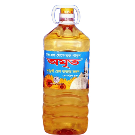 Sunflower Oil - 5L PET Bottle, Yellow | Omega-3 Rich, High Smoke Point, Natural Antioxidants, Low Cholesterol