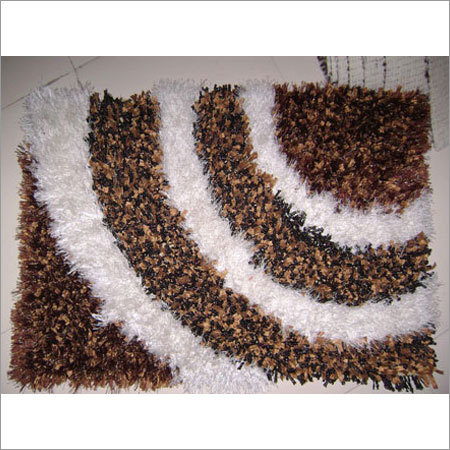 हस्तनिर्मित पॉलिएस्टर झबरा गलीचा