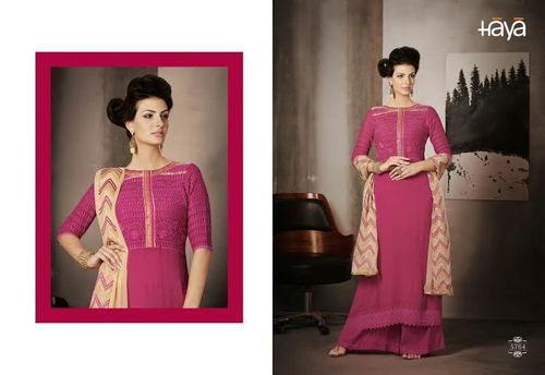 Beautiful Long Dress - Pure Chiffon, Semi-Stitched, Embroidery Work | Party Wear, Wedding Wear, Elegant Design