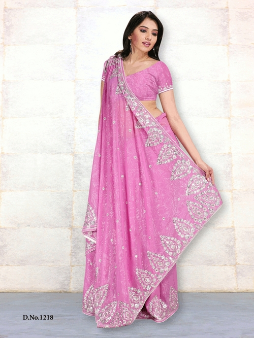 Pink Designer Sarees