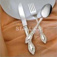Silver Plated Cutlery - 3 Piece Set, Silver Plated | Elegant Design, Polished Finish, Ornate Handles, Durable