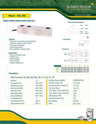 Single Ended Shear Beam Load Cell Single Ended Shear Beam Load Cell