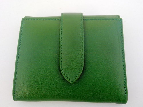Ladies Wallet - Green Sheep Nappa Leather