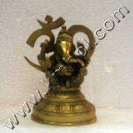 Brass Lord Ganesha - Brass, 10x8x7 cm, 500g | Intricate Details, Polished Finish, Auspicious Decorative Piece