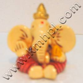 Polyresin Ganesha - 4x3x2 Inches, Beige Matte | Intricate Details, Durable Material, Elegant Design, Perfect Gift